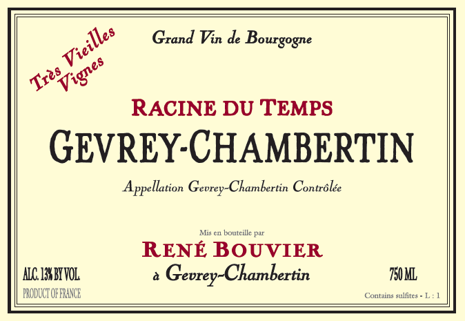 Gevrey Chambertin “Racines Du Temps” Très Vieilles Vignes