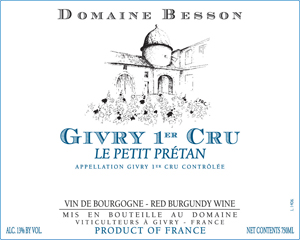 Givry 1er Cru “Petit Prétan”